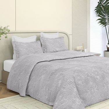 Sensation Quilted Bedcover cum AC comforter Set with 2 Pillow Covers. (Vanilla)
