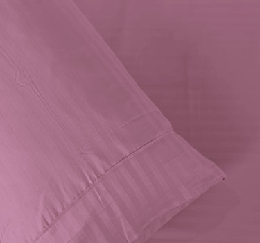 Simple Living - 210TC Satin Stripe Bedsheet Set(Berry Fizz)