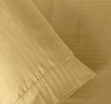 Simple Living - 210TC Satin Stripe Bedsheet Set(Golden)