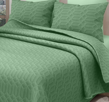 LABHAM® Azure King Size Bedcover Set - 300GSM Quilted, (90"x108") Super Soft, Durable, Easy Care, Bedspread with 2 Pillow Covers & Storage Bag (Sage)