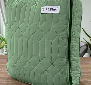 LABHAM® Azure King Size Bedcover Set - 300GSM Quilted, (90"x108") Super Soft, Durable, Easy Care, Bedspread with 2 Pillow Covers & Storage Bag (Sage)