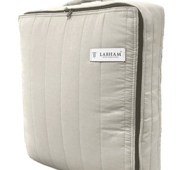 Heather Quilted Cotton Linen Bedcover cum AC Comforter Set with 2 Pillow Covers, King Size (Pearl)