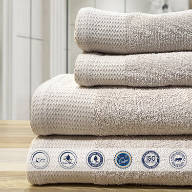 Celebration - 4Pc Pure Cotton Bath Towel Set (Beige)
