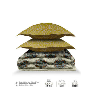 RANGRITI 180TC Pure Cotton King Size Comforter Bedding Set