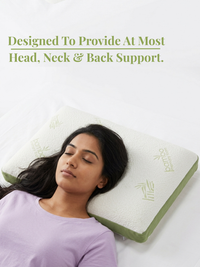 Memory Foam Bamboo Pillow for Comfort Neck, Head and Shoulder — view 2