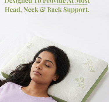 Memory Foam Bamboo Pillow for Comfort Neck, Head and Shoulder