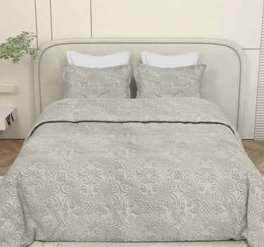 Sensation Quilted Bedcover cum AC comforter Set with 2 Pillow Covers.(Beige)