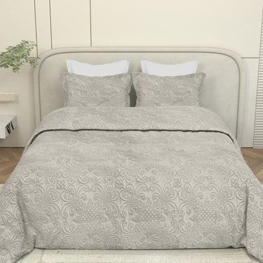 Sensation Quilted Bedcover cum AC comforter Set with 2 Pillow Covers.(Beige)
