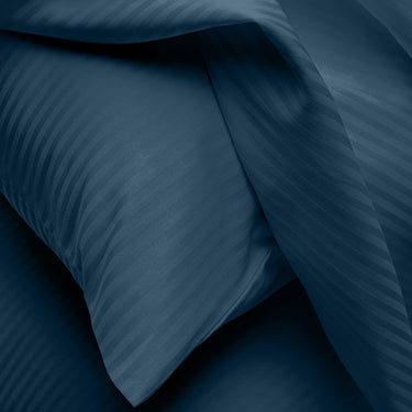 Simple Living - 210TC Satin Stripe Bedsheet Set(Arabian Sea)