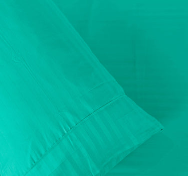 Simple Living - 210TC Satin Stripe Bedsheet Set(Sea green)