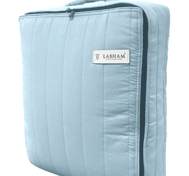 Heather Quilted Cotton Linen Bedcover cum AC Comforter Set with 2 Pillow Covers, King Size (Slate Blue)