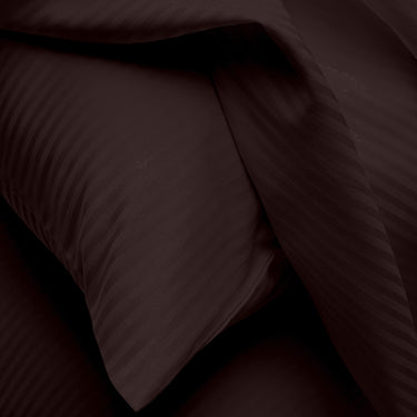 Simple Living - 210TC Satin Stripe Bedsheet Set(Dark Chocolate)