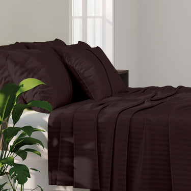 Simple Living - 210TC Satin Stripe Bedsheet Set(Copper)