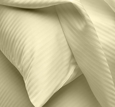 Simple Living - 210TC Satin Stripe Bedsheet Set(Lemon Light)