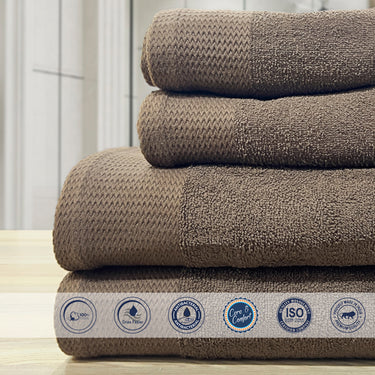 Celebration - 4Pc Pure Cotton Bath Towel Set (Brown)