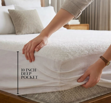 ISOLUS Mattress Protector – 100% Waterproof with 3-Layer Construction, Terry & TPU Protection, 10-Inch Deep Pocket, 360° Elastic Fitted Mattress Cover
