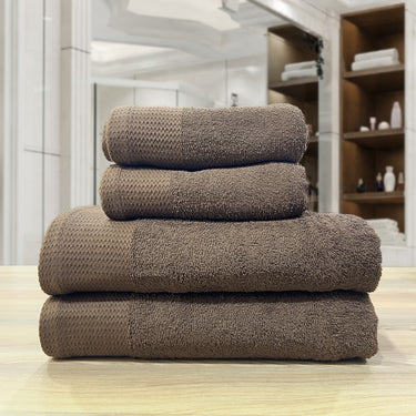 Celebration - 4Pc Pure Cotton Bath Towel Set (Brown)