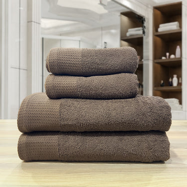 Celebration - 450GSM 100% Pure Cotton 4 Piece Towel Set (Brown)