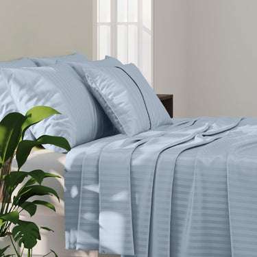 Simple Living - 210TC Satin Stripe Bedsheet Set(Biscuit)