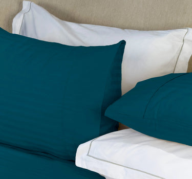 Simple Living - 210TC Satin Stripe Bedsheet Set(Teal)