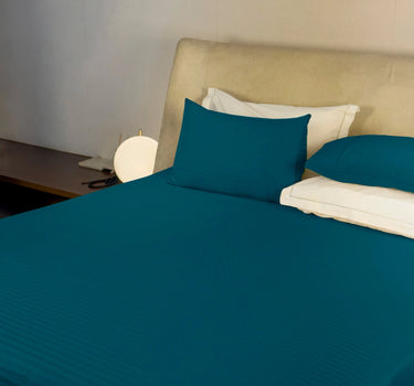 Simple Living - 210TC Satin Stripe Bedsheet Set(Teal)