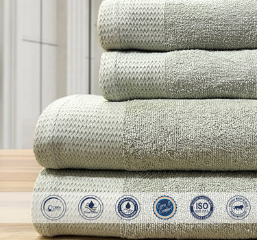Celebration 4Pc Towel Set - 500GSM 2Pc Bath Towels & 2Pc Hand Towels (Pistachio)