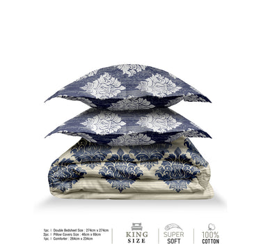 RANGRITI 180TC Pure Cotton King Size Comforter Bedding Set