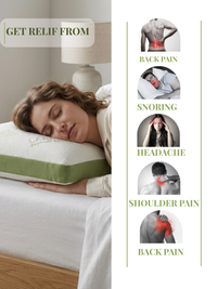 Memory Foam Bamboo Pillow for Comfort Neck, Head and Shoulder — view 4