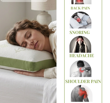 Memory Foam Bamboo Pillow for Comfort Neck, Head and Shoulder