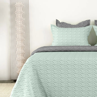 Rangriti - King Size Reversible Bedcover Set (Grey & Pistachio)