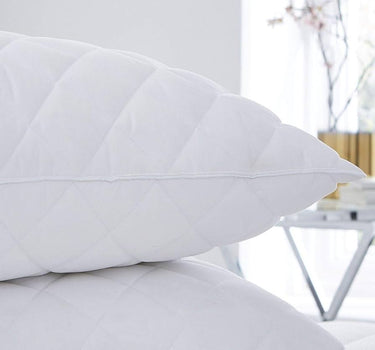 Classic Quilted Pillow - Soft, Fluffy, Supportive & Breathable (Pack Of 2)