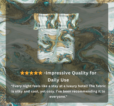 300TC Luxury Silk King Bedsheet Set - Marble