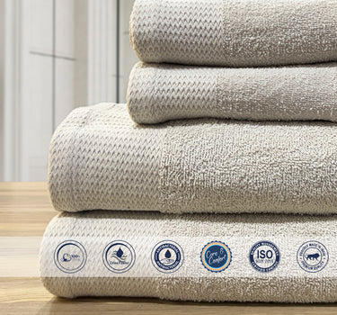 Celebration 4Pc Towel Set - 500GSM 2Pc Bath Towels & 2Pc Hand Towels (Pelican)