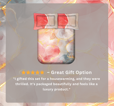 300TC Luxury Silk King Bedsheet Set - Marble