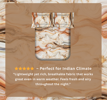 300TC Luxury Silk King Bedsheet Set - Marble