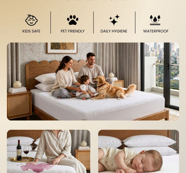 ISOLUS Mattress Protector – 100% Waterproof with 3-Layer Construction, Terry & TPU Protection, 10-Inch Deep Pocket, 360° Elastic Fitted Mattress Cover