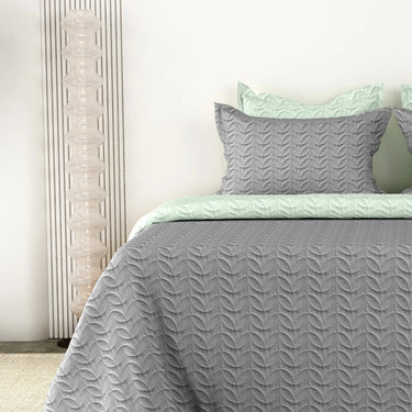 Rangriti - King Size Reversible Bedcover Set (Grey & Pistachio)