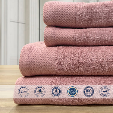 Celebration - 4Pc Pure Cotton Bath Towel Set (Rose)