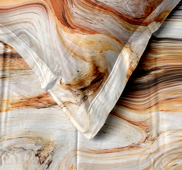 300TC Luxury Silk King Bedsheet Set - Marble