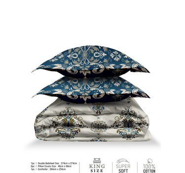 RANGRITI 180TC Pure Cotton King Size Comforter Bedding Set