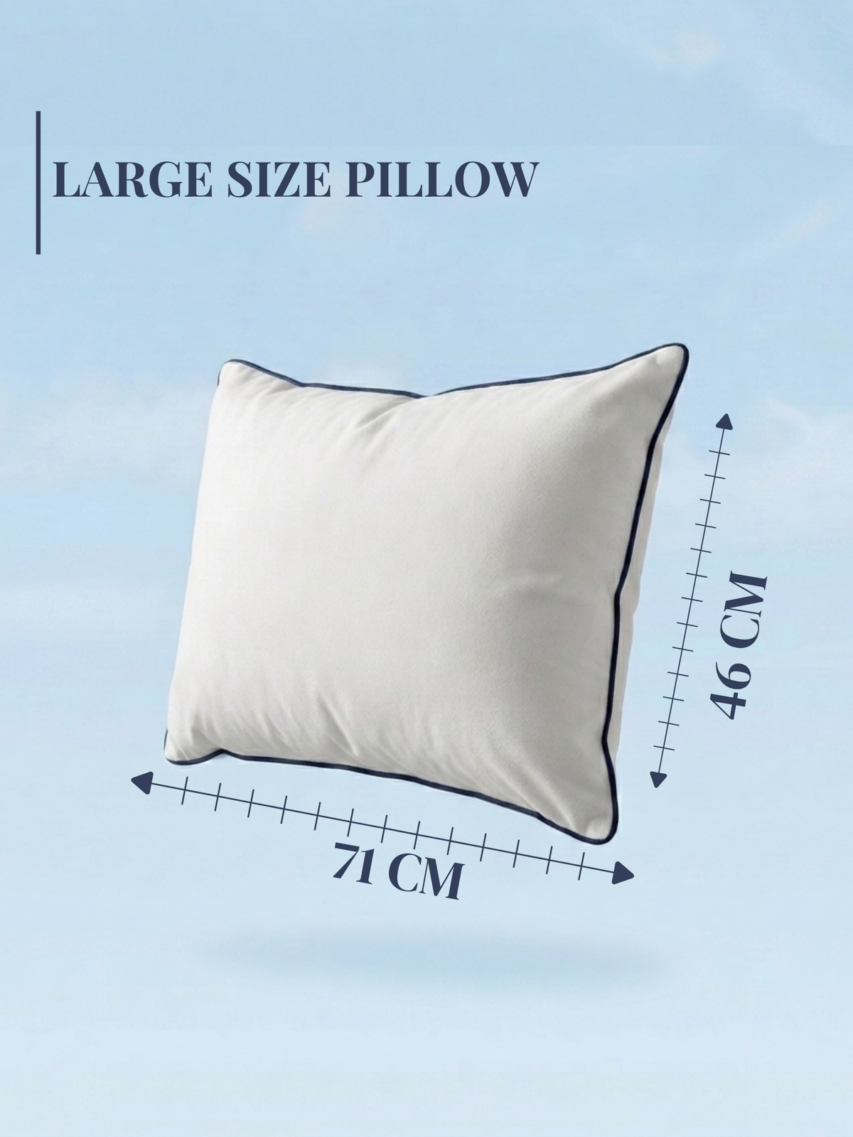 Labham Loft Pillow resting on clouds, hypoallergenic microfibre pillow, machine washable