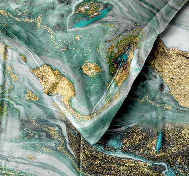 300TC Luxury Silk King Bedsheet Set - Marble