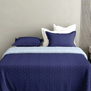 Aura king Size Reversible Bedcover Comforter (NavyBlue)