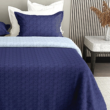 Aura king Size Reversible Bedcover Comforter (NavyBlue)