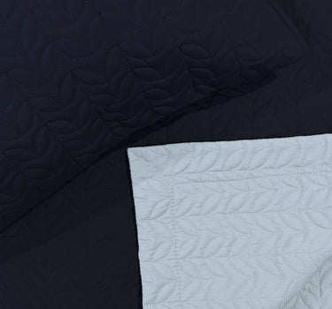Rangriti - King Size Reversible Bedcover Set (Navy Blue & Sky Blue)