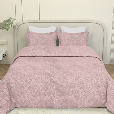 Sensation Quilted Bedcover cum AC comforter Set with 2 Pillow Covers.(Peach)