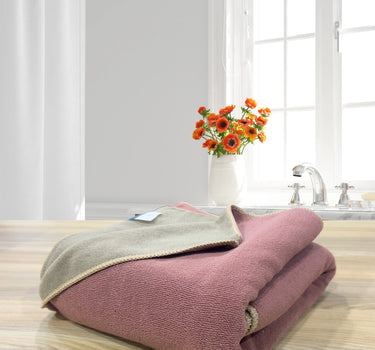 Euphoria Bath Towel 450GSM Reversible, Soft, Absorbent, Anti Microbial, Anti Odour - Mauve