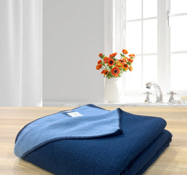 Euphoria Bath Towel 450GSM Reversible, Soft, Absorbent, Anti Microbial, Anti Odour - Navy