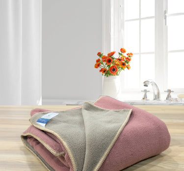 Euphoria Bath Towel 450GSM Reversible, Soft, Absorbent, Anti Microbial, Anti Odour - Mauve