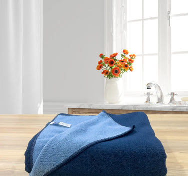 Euphoria Bath Towel 450GSM Reversible, Soft, Absorbent, Anti Microbial, Anti Odour - Navy